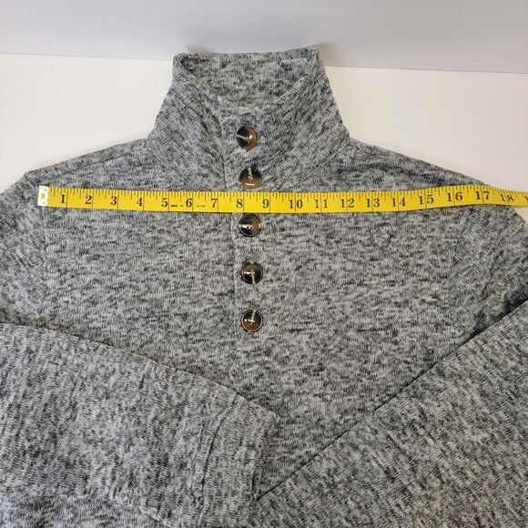 Coofandy Mens Marled Gray Qtr Button Pullover Long Sleeve Sweater S NWT - Picture 8 of 16